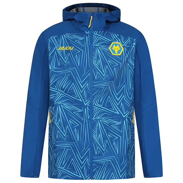 Wolverhampton Wanderers Shop | 2025-26 3rd Pre Match Lightweight Jacket – Blue Wolverhampton Wanderers Merchandise